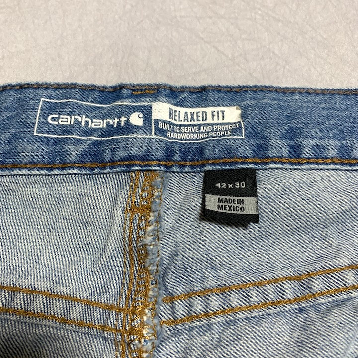 カーハート Carhartt デニム メキシコ製 スカイブルー ロゴパッチ W42 L30 メンズ