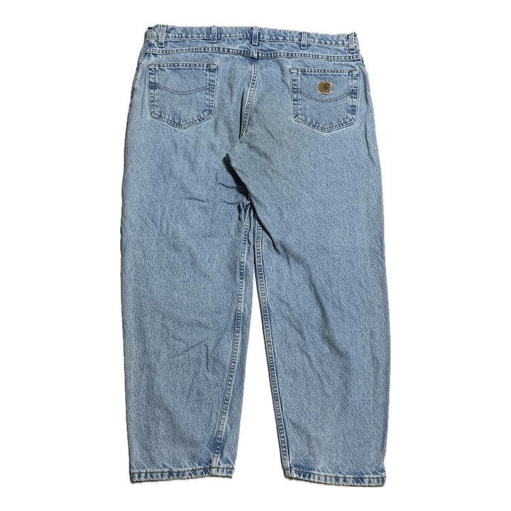 カーハート Carhartt デニム スカイブルー 革パッチ W44 L30 メンズ