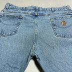 カーハート Carhartt デニム スカイブルー 革パッチ W44 L30 メンズ