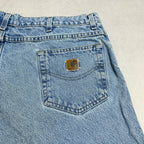 カーハート Carhartt デニム スカイブルー 革パッチ W44 L30 メンズ