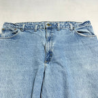 カーハート Carhartt デニム スカイブルー 革パッチ W44 L32 メンズ