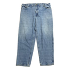 カーハート Carhartt デニム スカイブルー 革パッチ W44 L32 メンズ