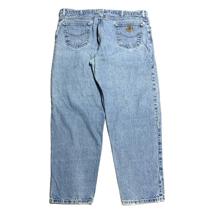 カーハート Carhartt デニム スカイブルー 革パッチ W44 L32 メンズ
