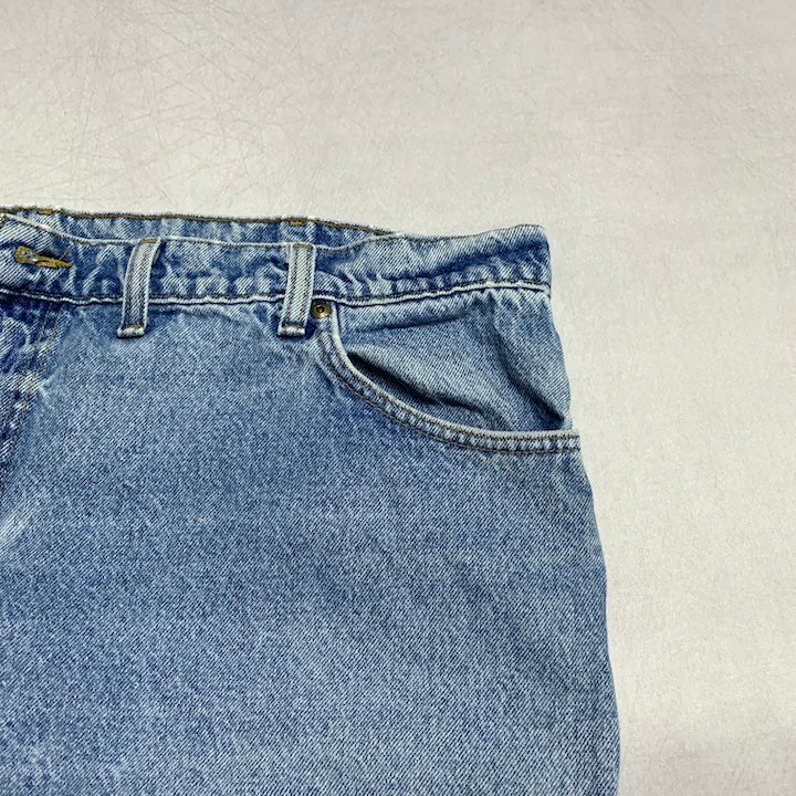 カーハート Carhartt デニム スカイブルー 革パッチ W44 L32 メンズ