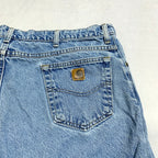 カーハート Carhartt デニム スカイブルー 革パッチ W44 L32 メンズ