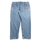 カーハート Carhartt デニム スカイブルー 革パッチ 推定W44 L32 メンズ
