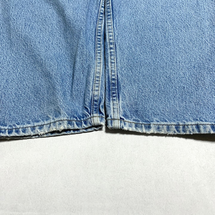 カーハート Carhartt デニム スカイブルー 革パッチ 推定W44 L32 メンズ