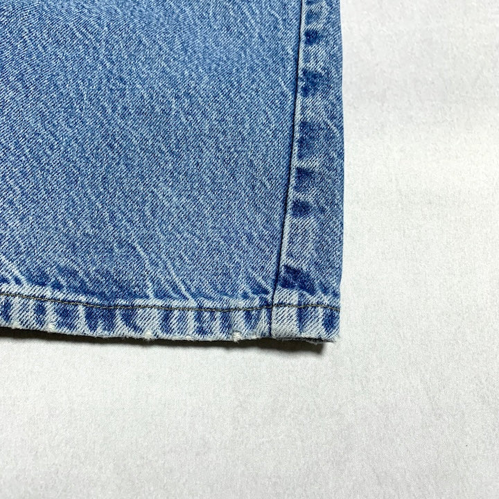 カーハート Carhartt デニム スカイブルー 革パッチ 推定W44 L32 メンズ