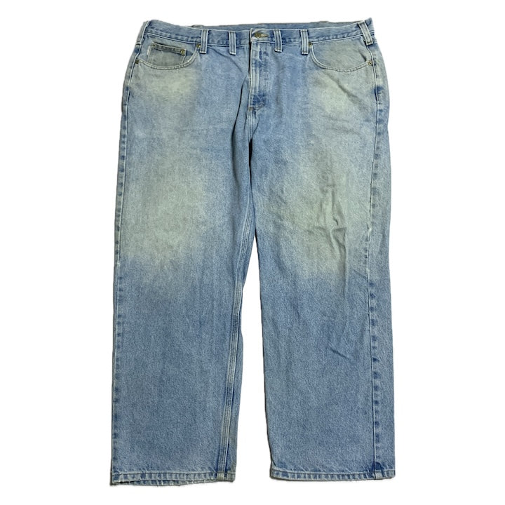 カーハート Carhartt デニム メキシコ製 スカイブルー 革パッチ W44 L30 メンズ