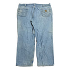 カーハート Carhartt デニム メキシコ製 スカイブルー 革パッチ W44 L30 メンズ