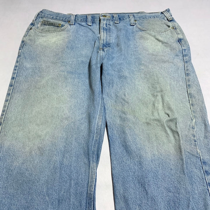 カーハート Carhartt デニム メキシコ製 スカイブルー 革パッチ W44 L30 メンズ