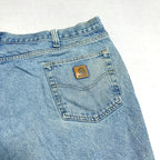カーハート Carhartt デニム メキシコ製 スカイブルー 革パッチ W44 L30 メンズ