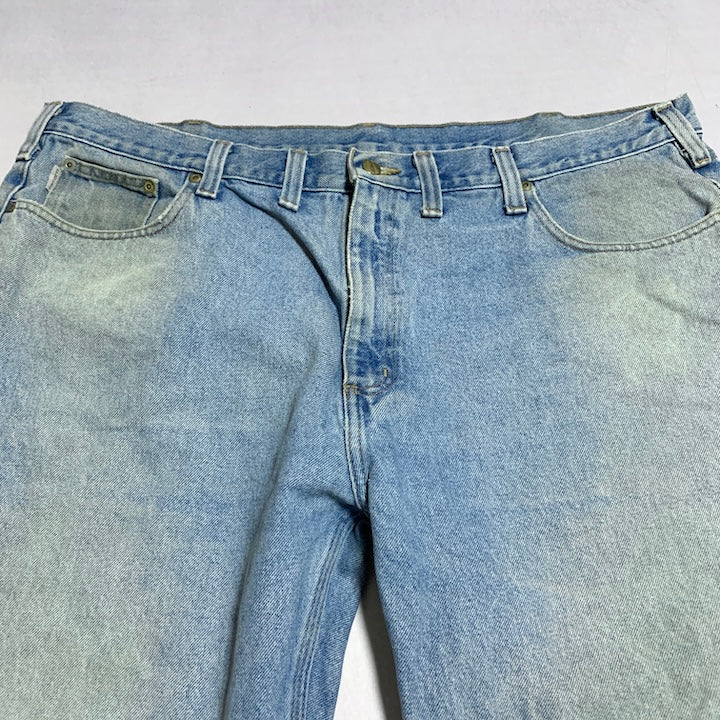 カーハート Carhartt デニム メキシコ製 スカイブルー 革パッチ W44 L30 メンズ