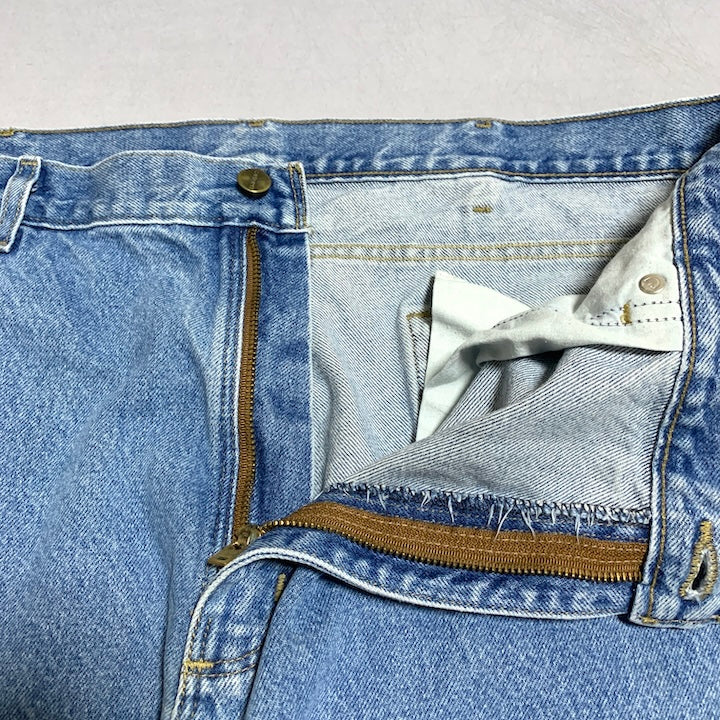 カーハート Carhartt デニム メキシコ製 スカイブルー 革パッチ  W42 L30 メンズ