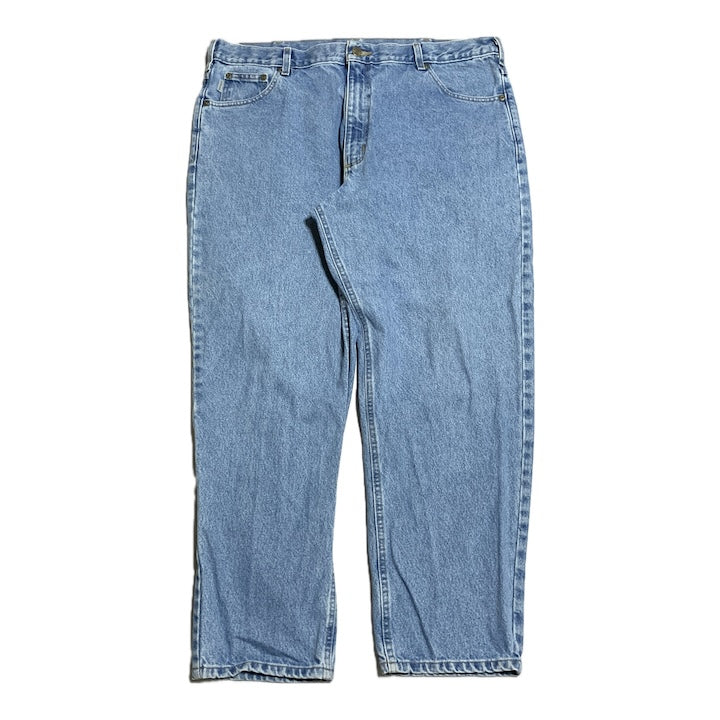 カーハート Carhartt デニム メキシコ製 スカイブルー 革パッチ  W42 L30 メンズ