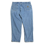 カーハート Carhartt デニム メキシコ製 スカイブルー 革パッチ  W42 L30 メンズ