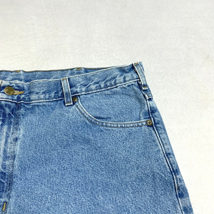 カーハート Carhartt デニム メキシコ製 スカイブルー 革パッチ  W42 L30 メンズ