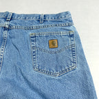 カーハート Carhartt デニム メキシコ製 スカイブルー 革パッチ  W42 L30 メンズ