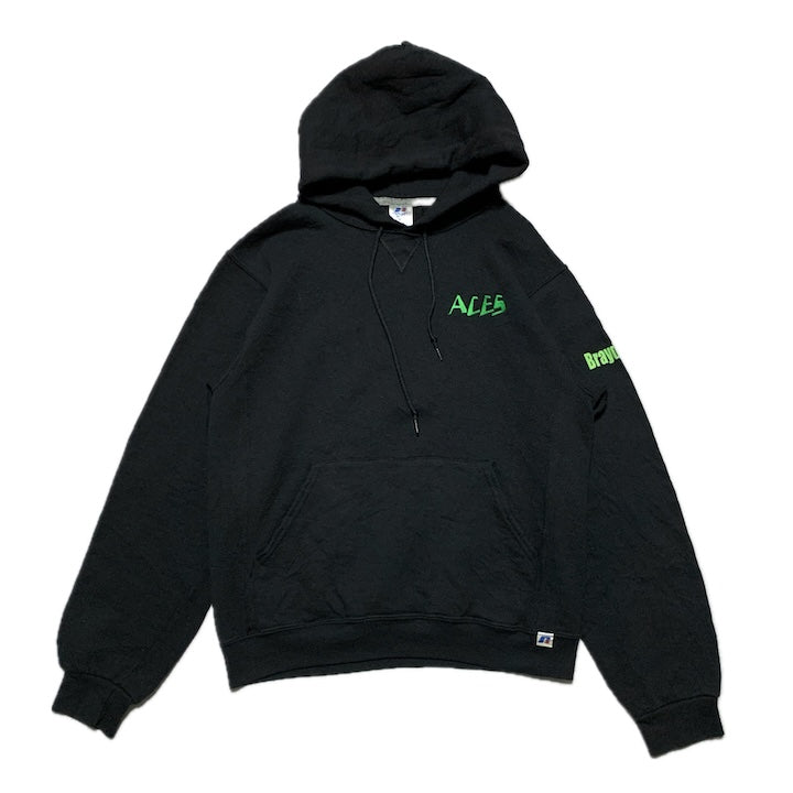 ラッセル Russell Athletic パーカー ブラック 刺繍ロゴ メンズS