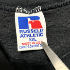 ラッセル Russell Athletic パーカー 90s USA製 ブラック フットボール メンズ2XL