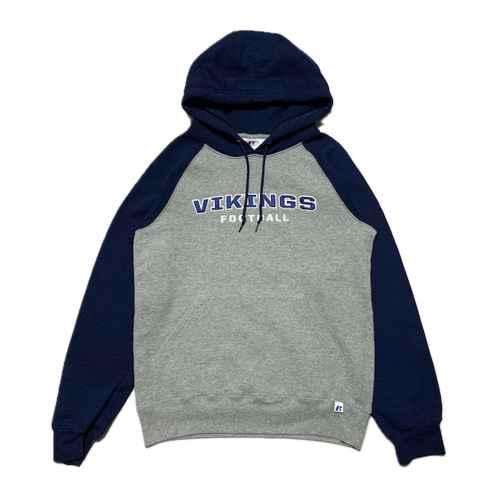 ラッセル Russell Athletic パーカー フットボール ネイビー×グレー メンズS
