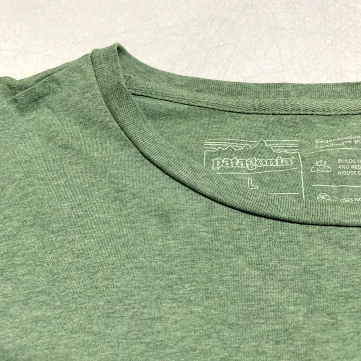 パタゴニア Patagonia Tシャツ ライトグリーン 無地 メンズL
