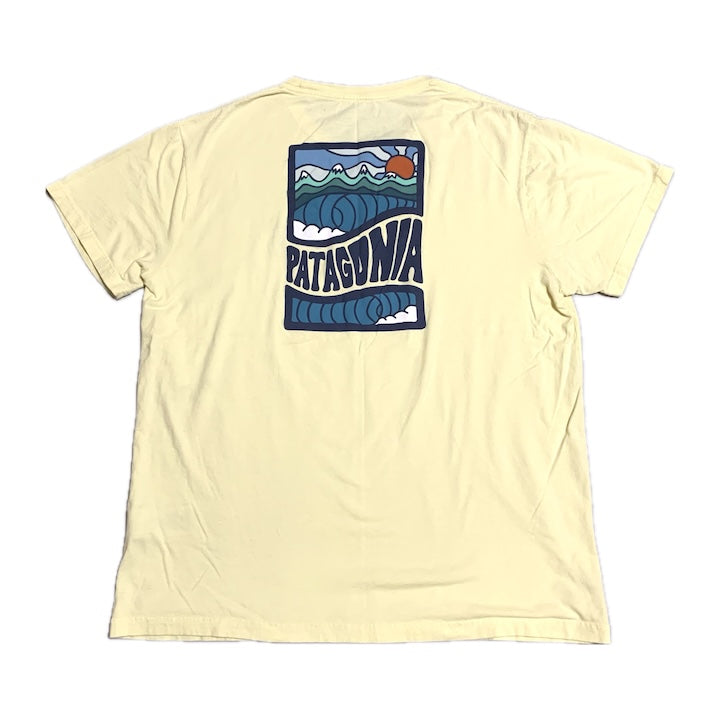 パタゴニア Patagonia Tシャツ メキシコ製 ライトイエロー バックプリント メンズL