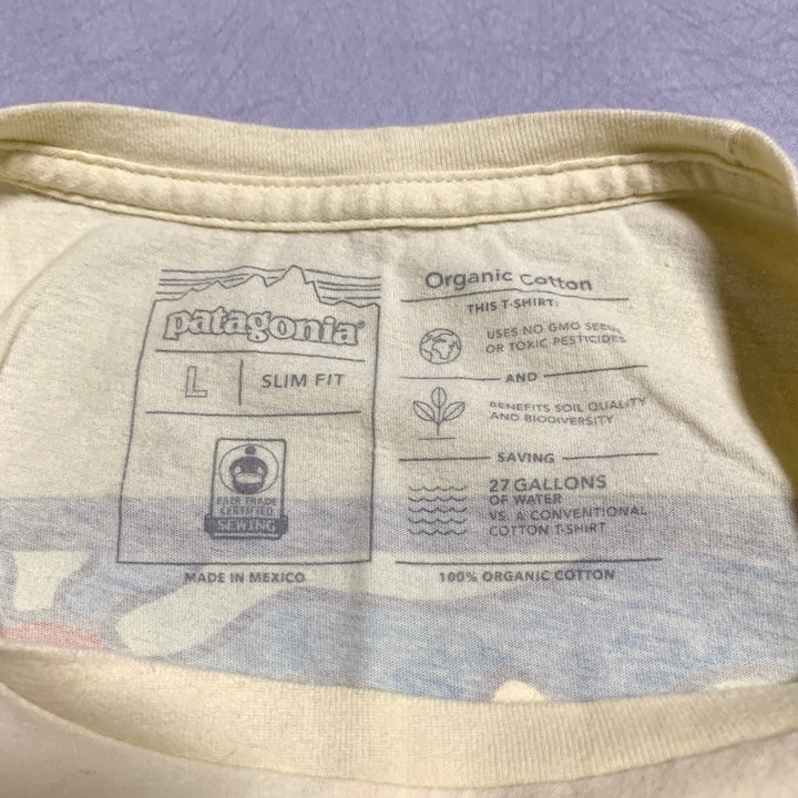 パタゴニア Patagonia Tシャツ メキシコ製 ライトイエロー バックプリント メンズL