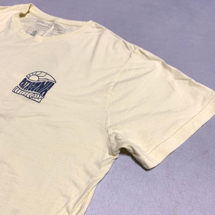 パタゴニア Patagonia Tシャツ メキシコ製 ライトイエロー バックプリント メンズL