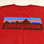 パタゴニア Patagonia Tシャツ レッド バックプリント メンズM