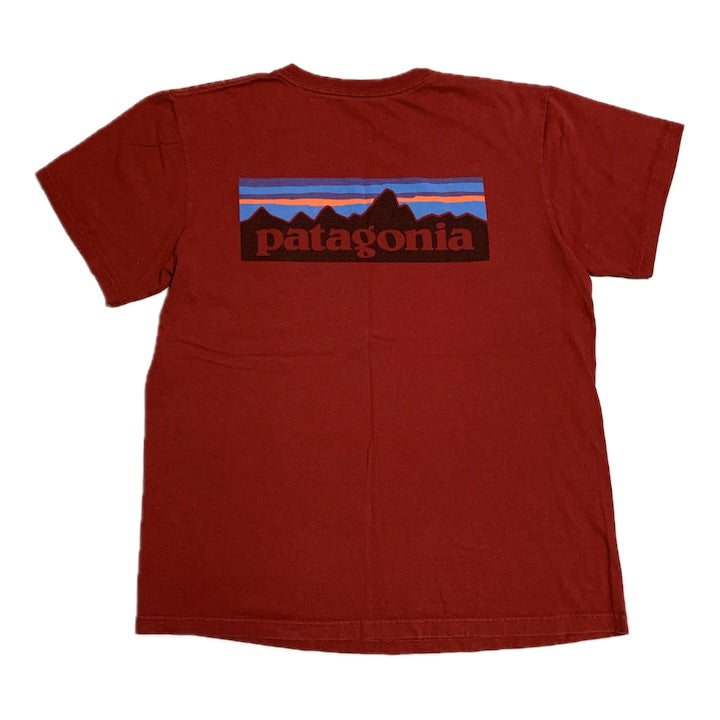 パタゴニア Patagonia Tシャツ レッド バックプリント メンズM