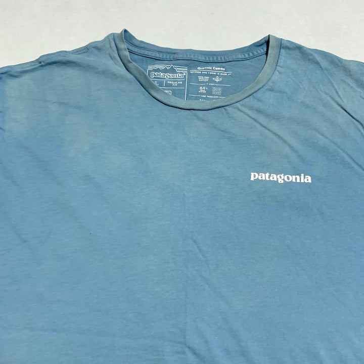 パタゴニア Patagonia Tシャツ ベトナム製 スカイブルー バックプリント メンズL