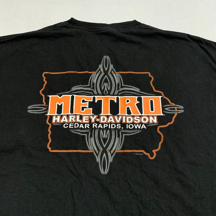 ハーレーダビッドソン  Harley-Davidson Tシャツ アイオワ ブラック メンズXXL