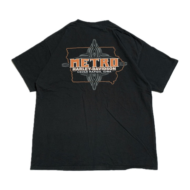 ハーレーダビッドソン  Harley-Davidson Tシャツ アイオワ ブラック メンズXXL