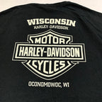 ハーレーダビッドソン Harley-Davidson Tシャツ ウィスコンシン ブラック メンズ3XL