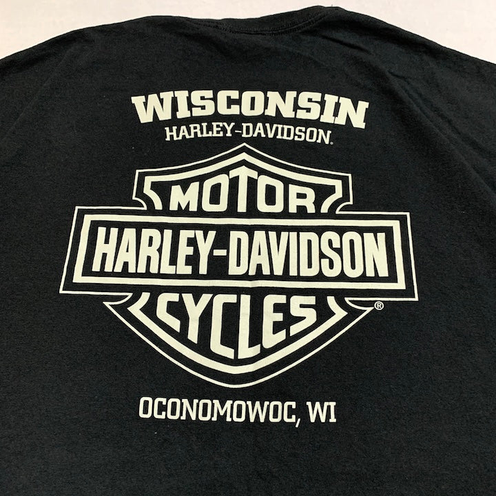 ハーレーダビッドソン Harley-Davidson Tシャツ ウィスコンシン ブラック メンズ3XL