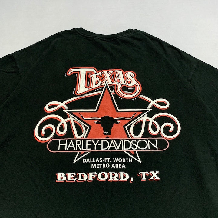 ハーレーダビッドソン Harley-Davidson Tシャツ USA製 テキサス ブラック メンズXL