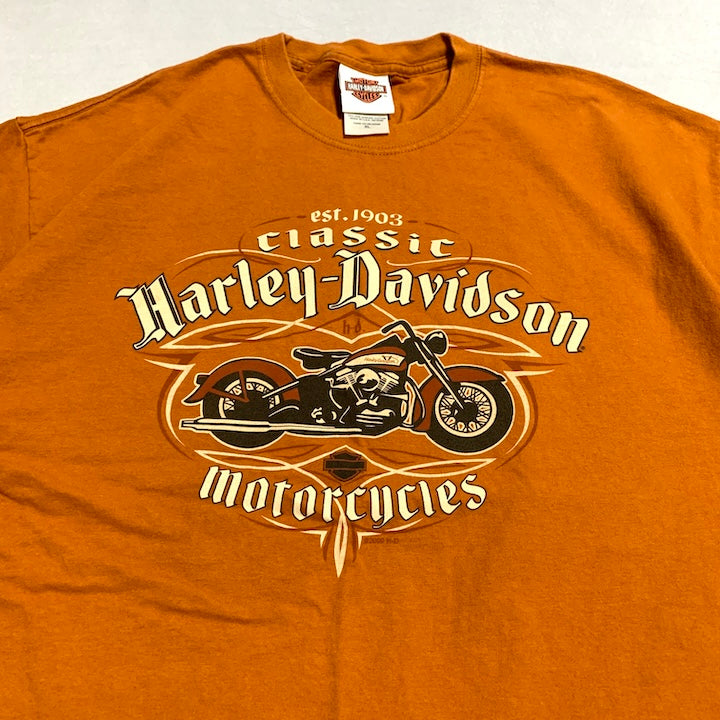 ハーレーダビッドソン Harley-Davidson Tシャツ USA製 テキサス オレンジ メンズXL
