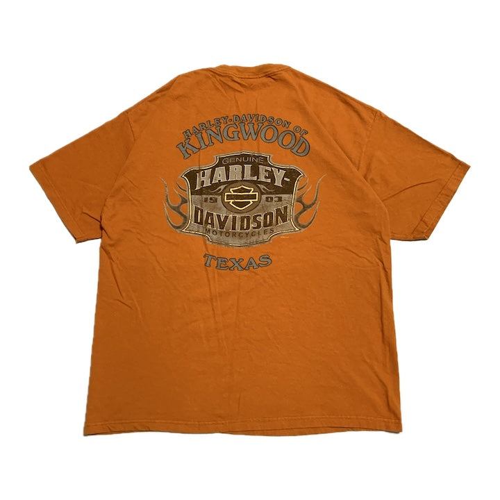 ハーレーダビッドソン Harley-Davidson Tシャツ USA製 テキサス オレンジ メンズXL