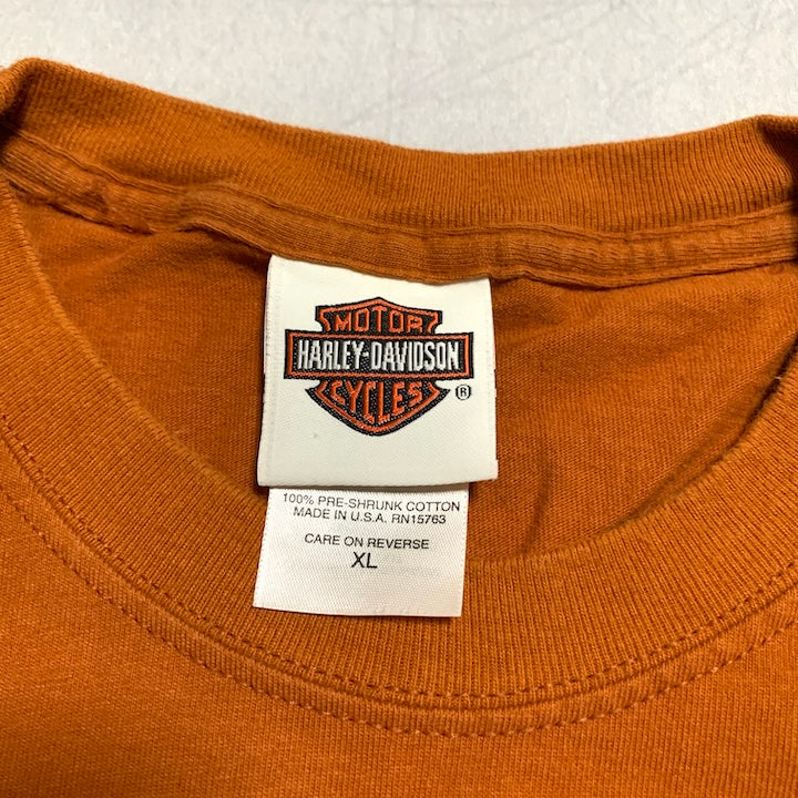 ハーレーダビッドソン Harley-Davidson Tシャツ USA製 テキサス オレンジ メンズXL