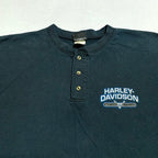 ハーレーダビッドソン Harley-Davidson Tシャツ ヘンリーネック シルバーデール メンズL