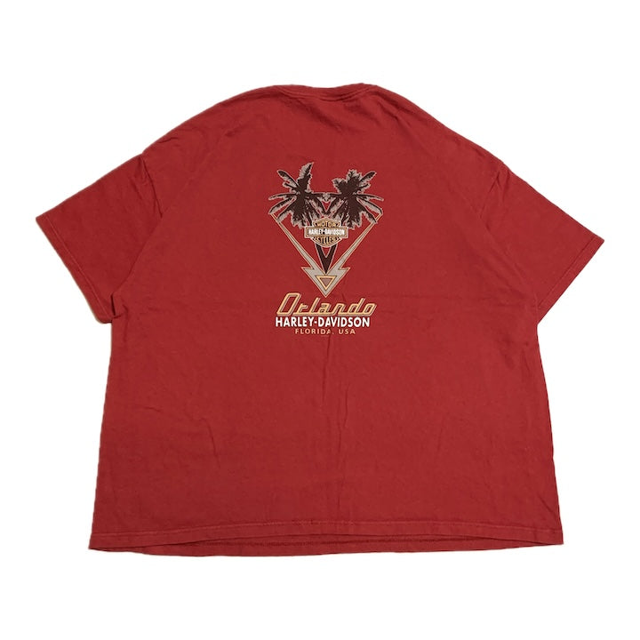 ハーレーダビッドソン Harley-Davidson Tシャツ USA製 レッド フロリダ メンズ3XL