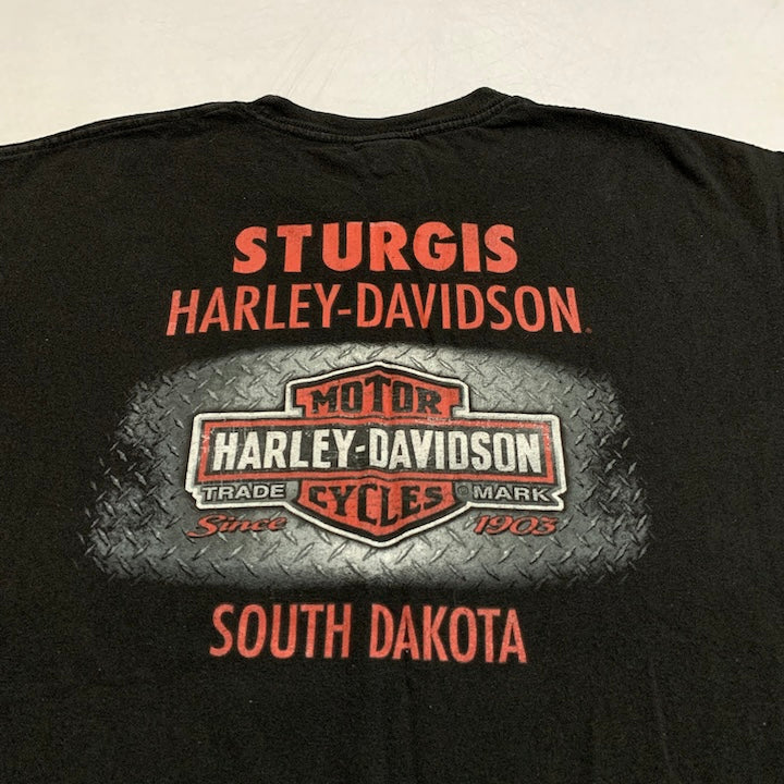 ハーレーダビッドソン Harley-Davidson Tシャツ サウスダコタ ブラック メンズXL