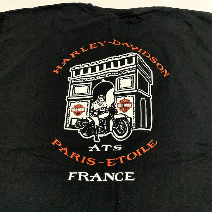 ハーレーダビッドソン Harley-Davidson Tシャツ USA製 フランス ブラック メンズXXL