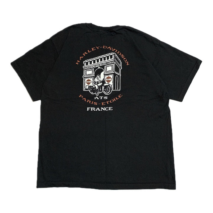 ハーレーダビッドソン Harley-Davidson Tシャツ USA製 フランス ブラック メンズXXL