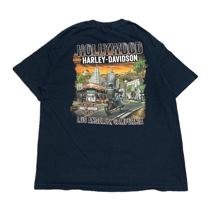 ハーレーダビッドソン Harley-Davidson Tシャツ ロサンゼルス ネイビー メンズXL