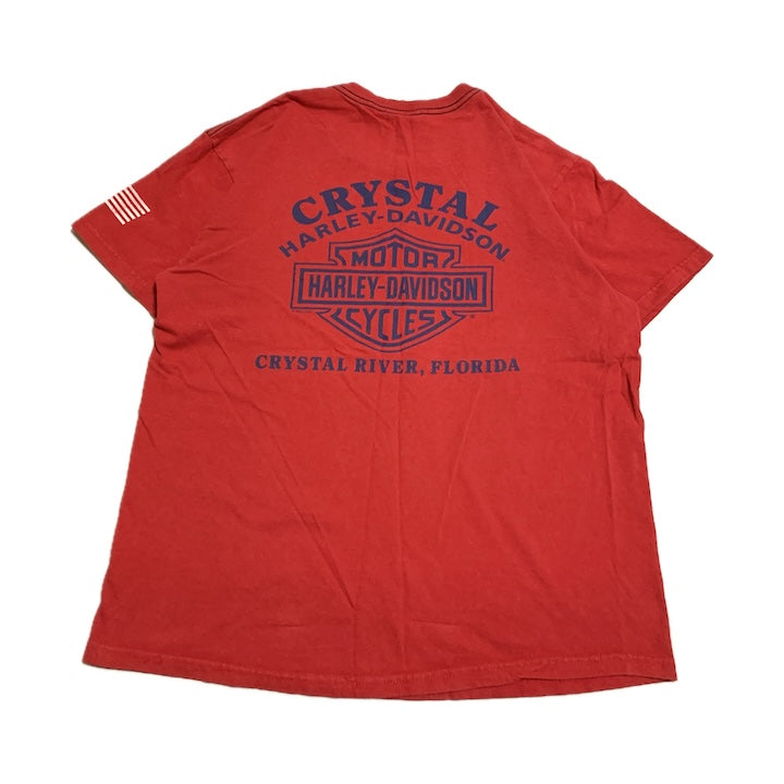 ハーレーダビッドソン Harley-Davidson Tシャツ USA製 ナンバーワン レッド メンズL