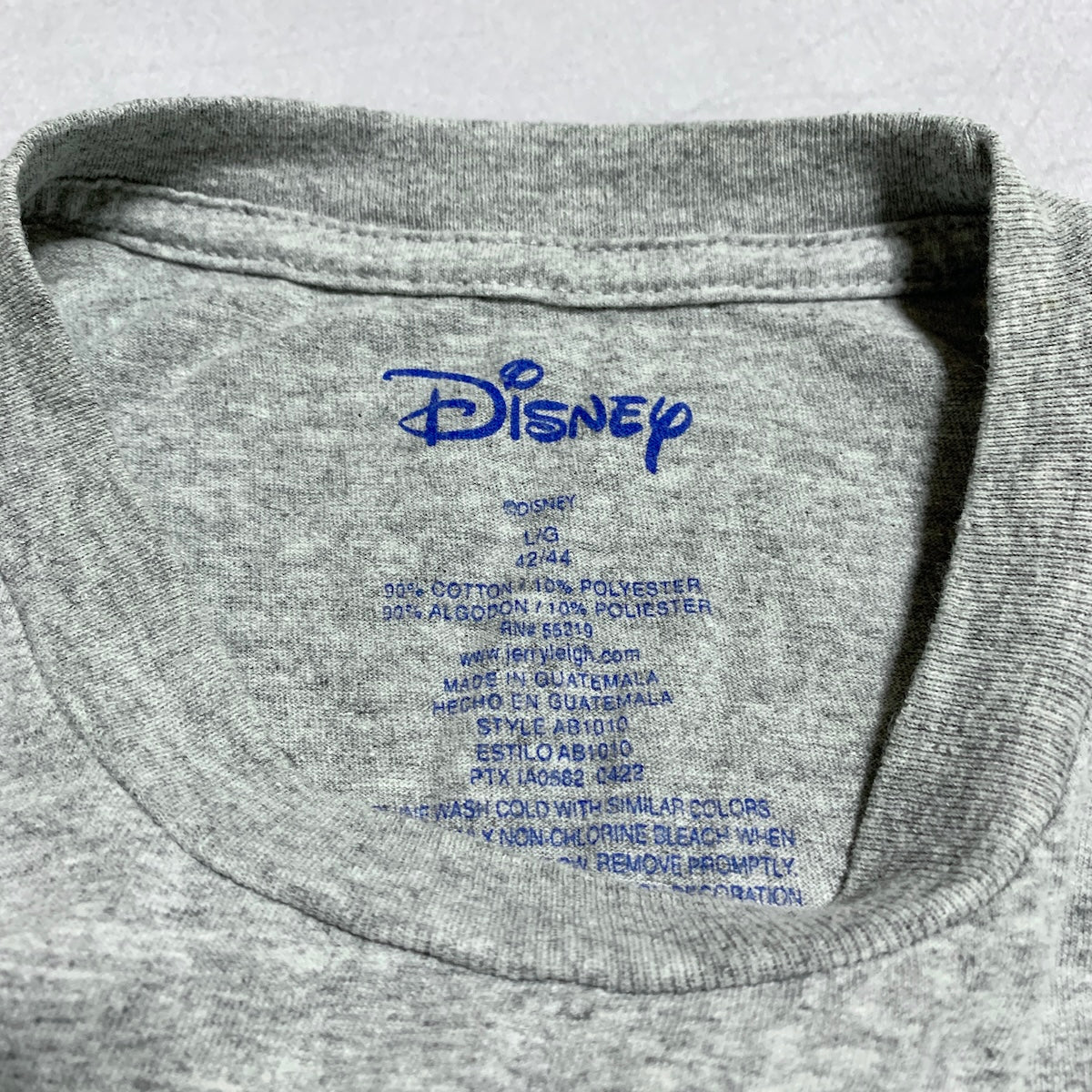 ディズニー Disney Tシャツ ミッキー 刺繍 グレー メンズL