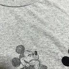 ディズニー Disney Tシャツ ミッキー 刺繍 グレー メンズL