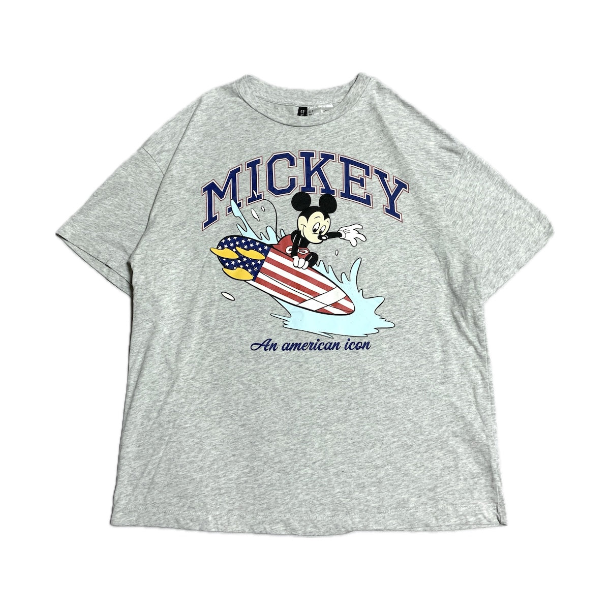 ディズニー Disney Tシャツ H&M ミッキー ライトグレー メンズS